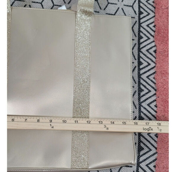 JIMMY CHOO PARFUMS GOLD TOTE BAG W GLITTER HANDLES - Picture 11 of 14